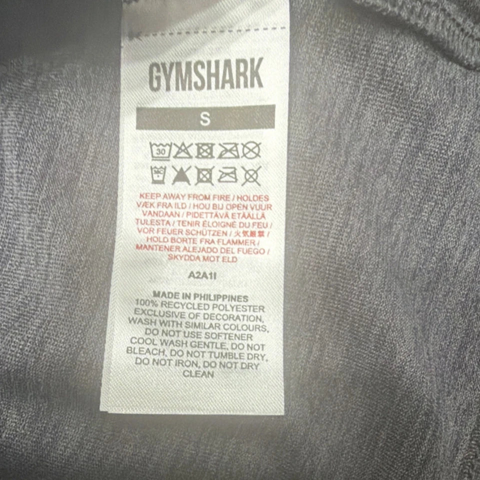 Gymshark S Dark Gray Athletic Fit Lightweight Crew Neck Short Sleeve T-Shirt