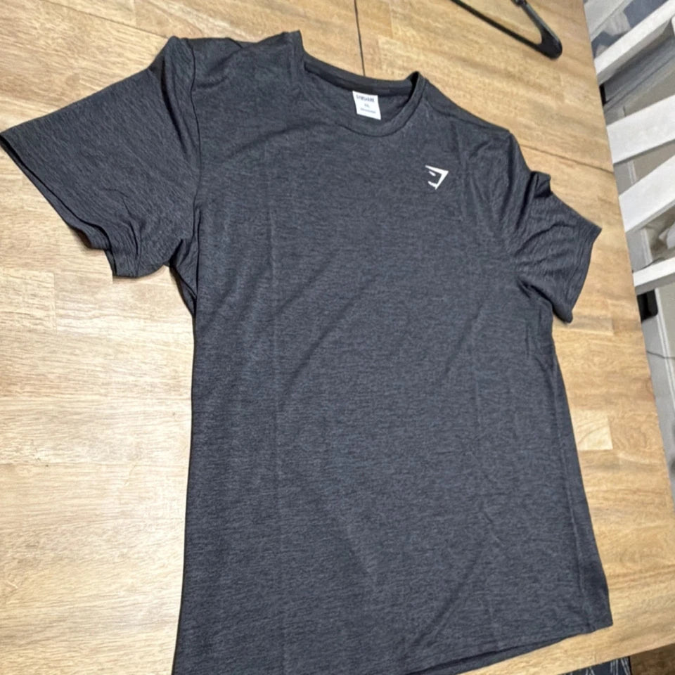 Gymshark XXL Dark Gray Athletic Fit Lightweight Crew Neck Short Sleeve T-Shirt
